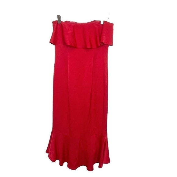 Shoshanna Midnight Poppy Strapless High-Low Gown Hem and Bust Ruffle Size 2 - Picture 2 of 11